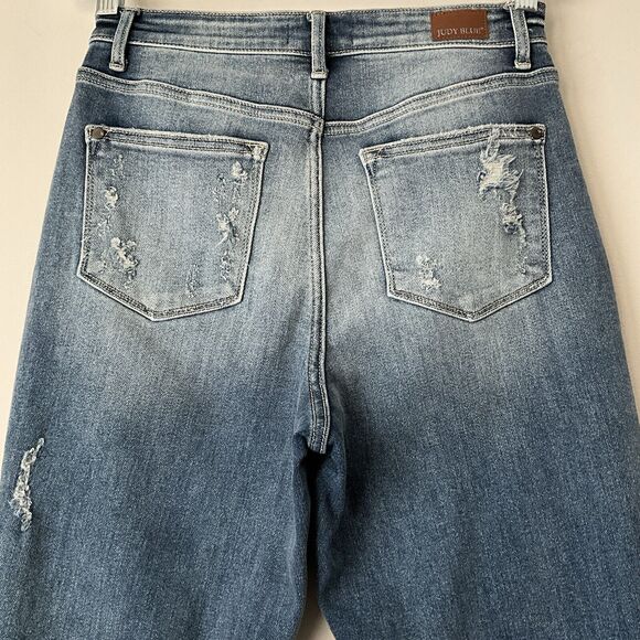Judy Blue Straight Fit Jeans Distressed Released Hem 27 - Picture 7 of 7